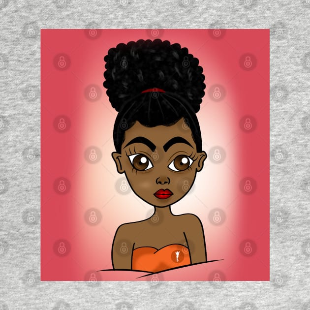 Cute black girl digital art by Spinkly Creations 